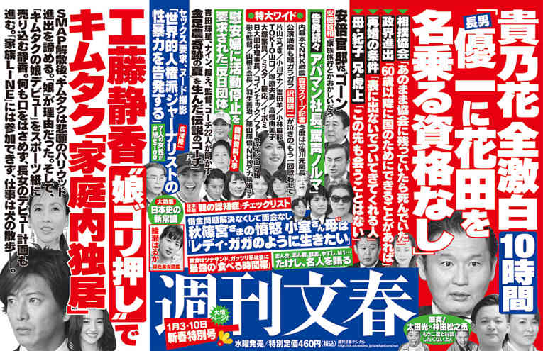 Capa do periódico Shunkan Bunshin