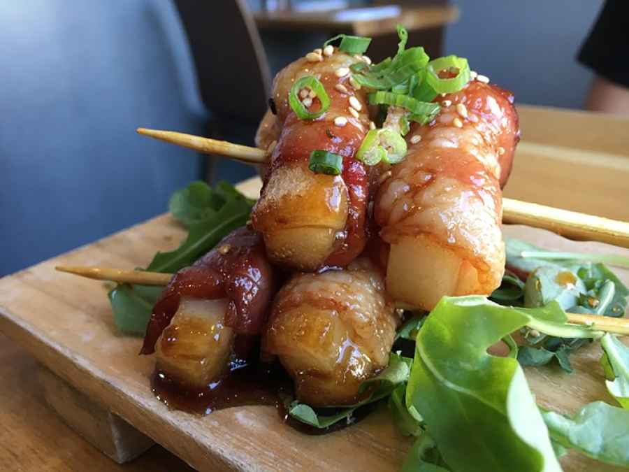 Receita de Yaki mochi com bacon