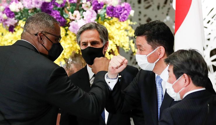 Primeiro encontro do alto escalão entre os governos estadunidense e japonês desde a posse do presidente dos EUA Joe Biden. Foto por Kim Kyung-Hoon
