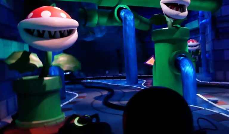 Vista da pista mario kart parque nintendo