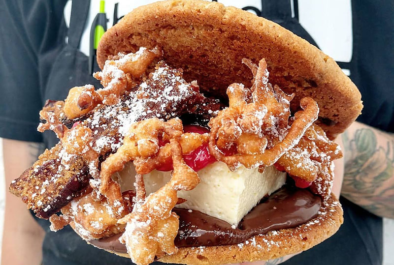 Hambúrguer doce do restaurante