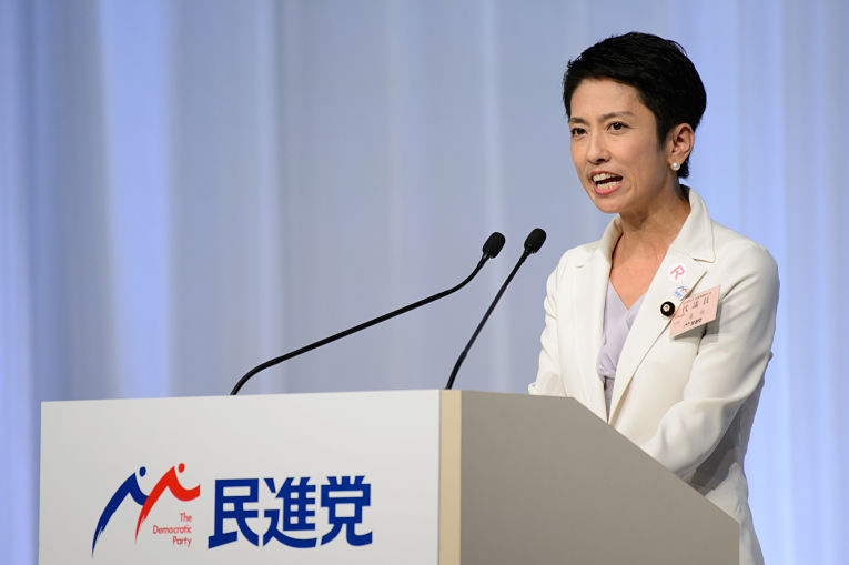 Renho Murata, presidente do DPJ (Democratic Party of Japan), foi uma alternativa ao primeiro-ministro Yoshihide Suga. Foto por Akio Kon