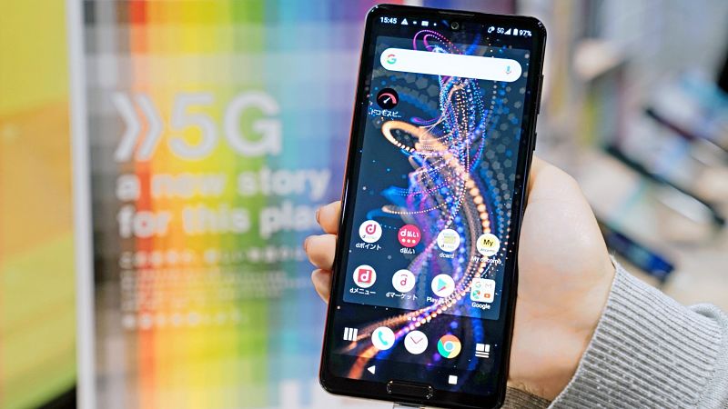 Aparelho celular para rede 5G da Docomo