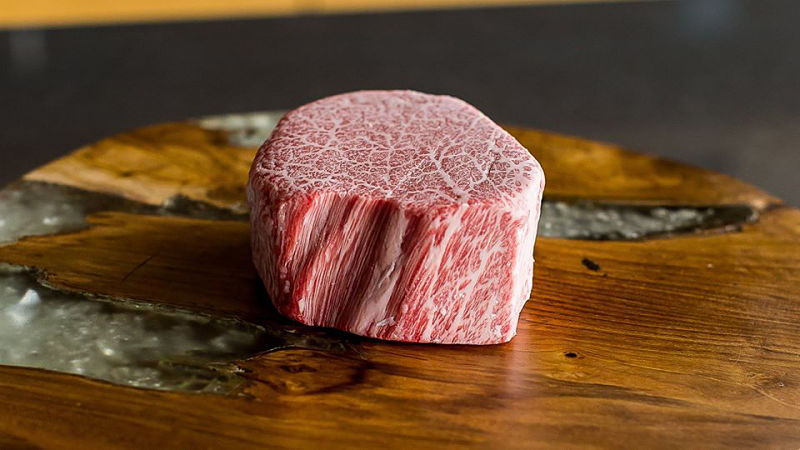 Pedaço de wagyu marmorizado