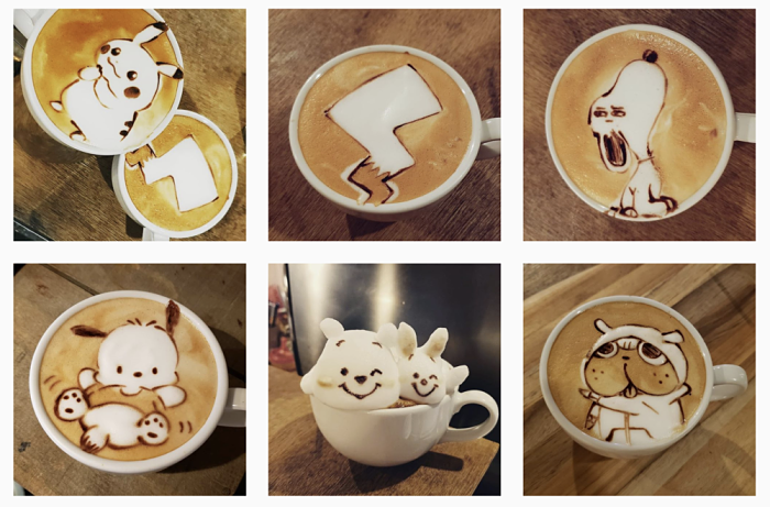 Xícaras decoradas latte art