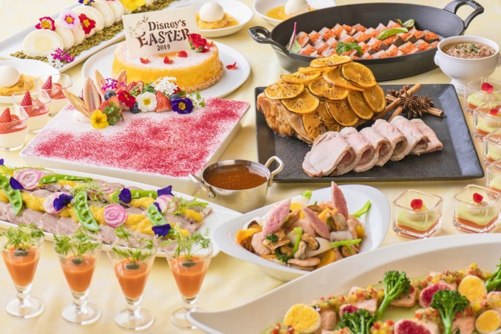 Almoço e jantar temático do Tokyo Disneyland de Páscoa no Japão