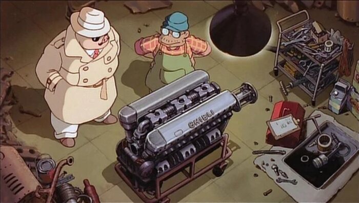 Cena do anime Porco Rosso