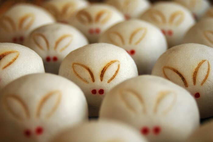 Mochi da lua é comum no Tsukimi