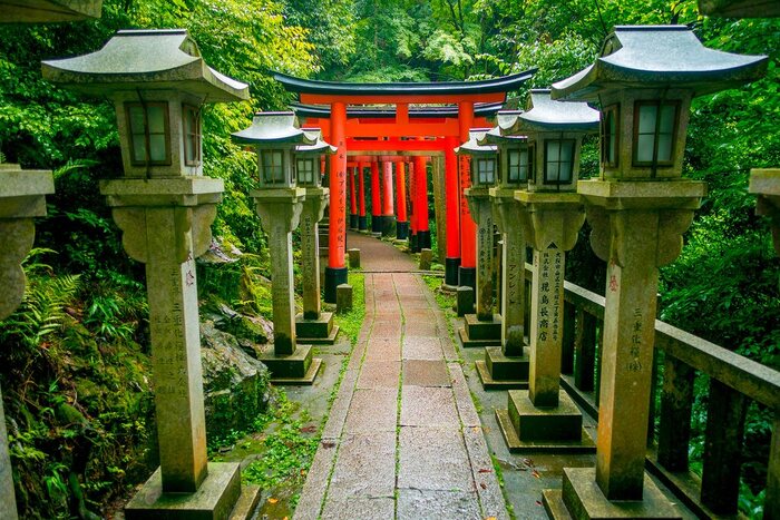Santuário Fushimi Inari mostra caminho onde as pessoas podem caminhar