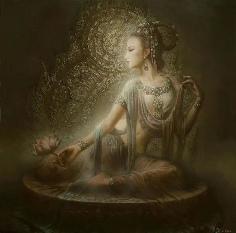 É comum ver imagens de Kendatsuba como figuras masculinas, no entanto, há uma parte ancestral e moderna da cosmologia e da arte retratando a parte feminina dos músicos celestiais Kendatsuba