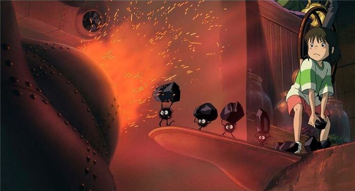 Bolinhas pretas da casa de caldeiras da animação A Viagem de Chihiro