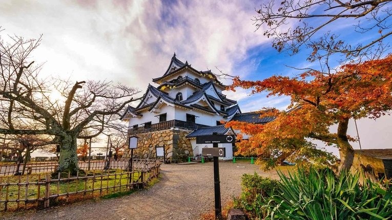 O castelo de Hikone é um dos cartãos postais mais belos de todo o Japão
