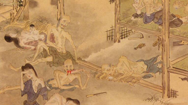 Grande Fome Kyōhō, ou a Grande Fome de Kyoto que durou de 1732 a 1733