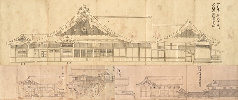 A residência do clã Date em Edo tem uma sofisticada arquitetura e engenharia em sua concepção e realização