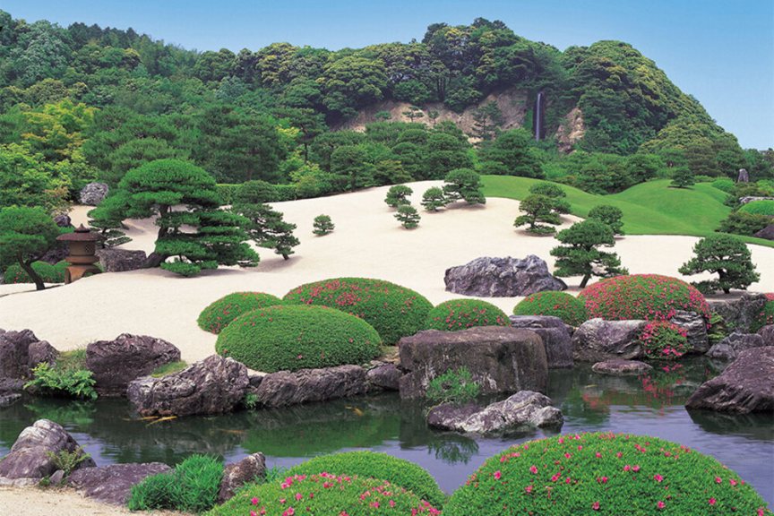 Jardim do museu de arte Adashi em Shimane