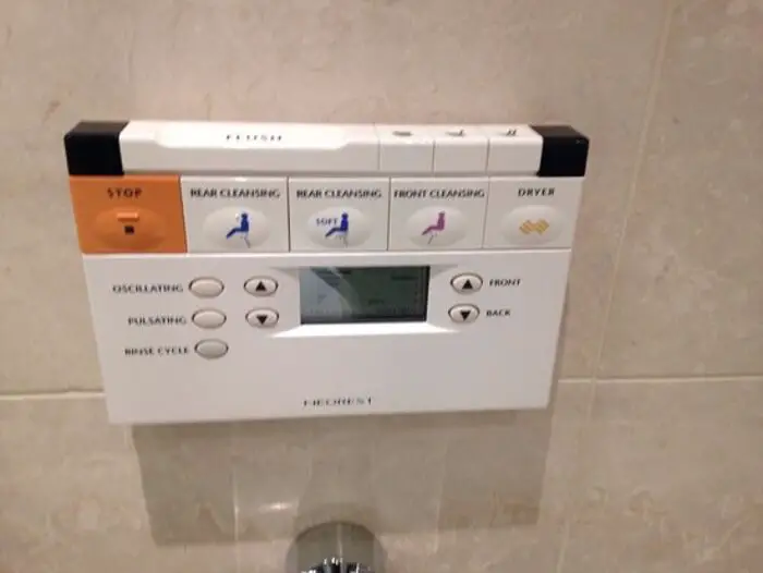 Painel de controle de privada da Toto