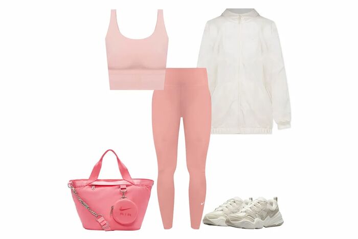 Look moda atlética exemplo de composição