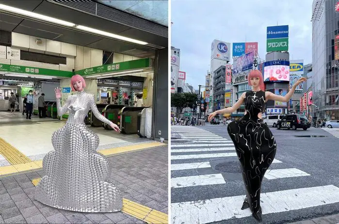 Roupas NFT da marca Annakiki na modelo IMMA