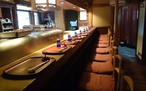 Balcão do restaurante de Kyoto Tempura Matsu