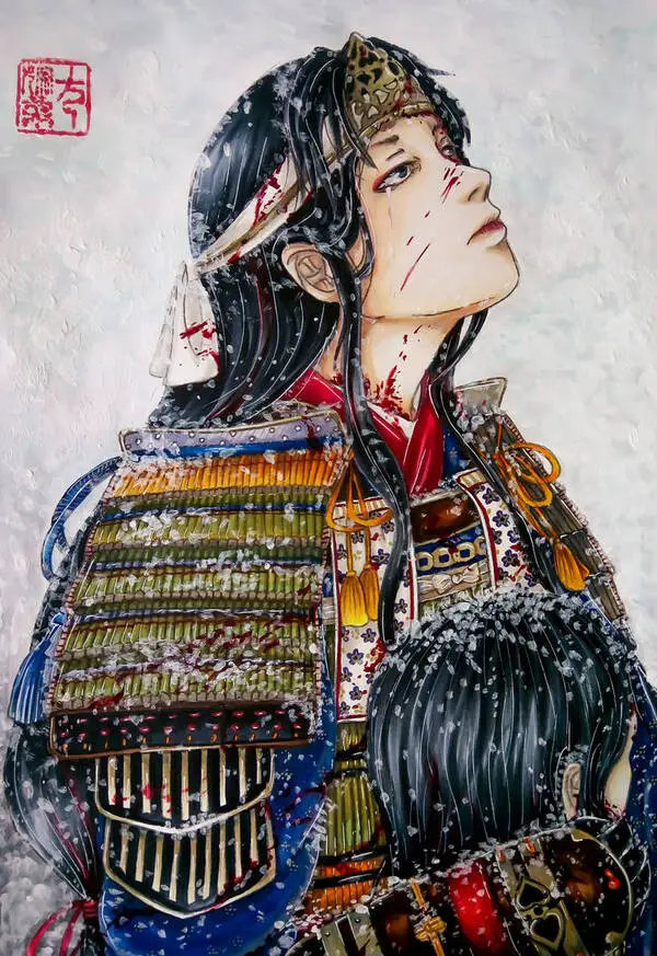 Tomoe Gozen imaginada pela arte de Hallowie29