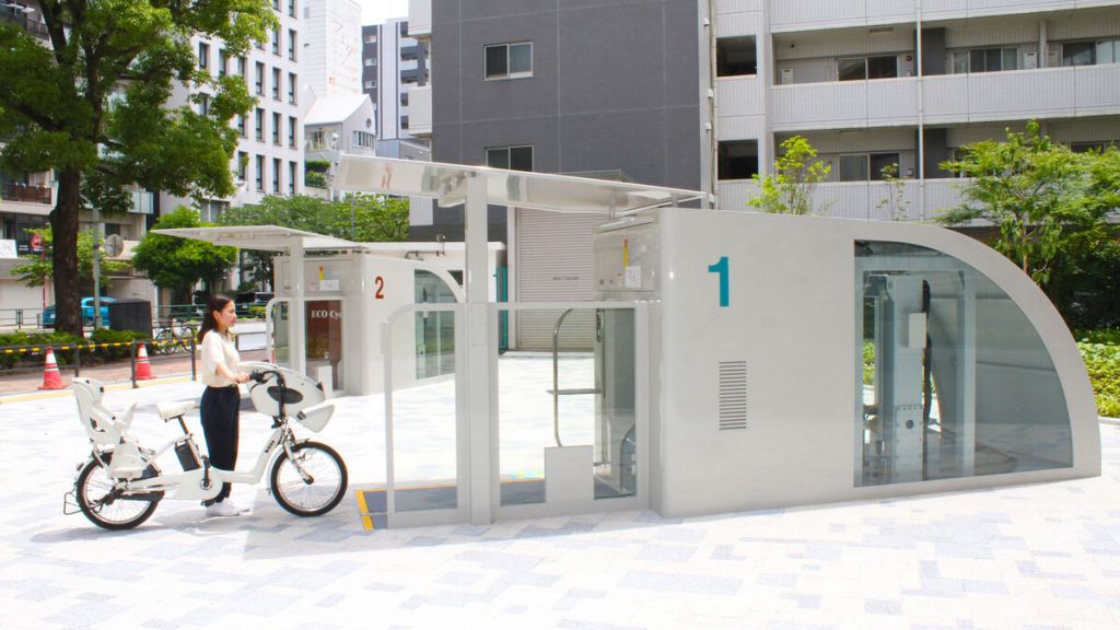 Bicicletário no Japão subterrâneo