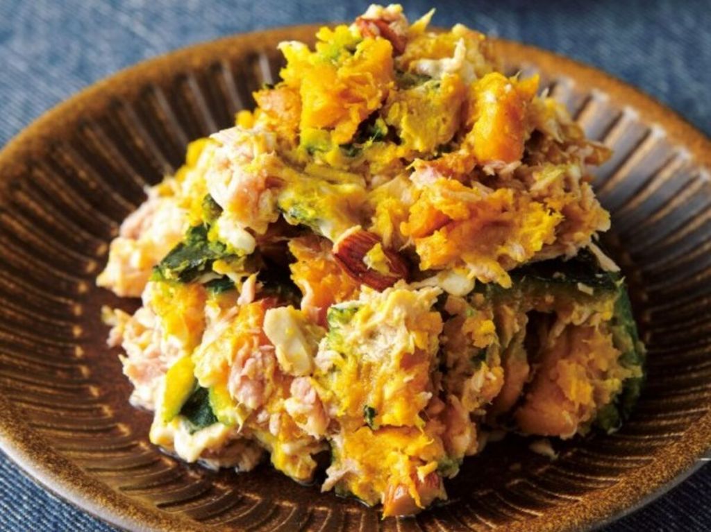 Salada de abóbora kabocha congelada deliciosa e prática