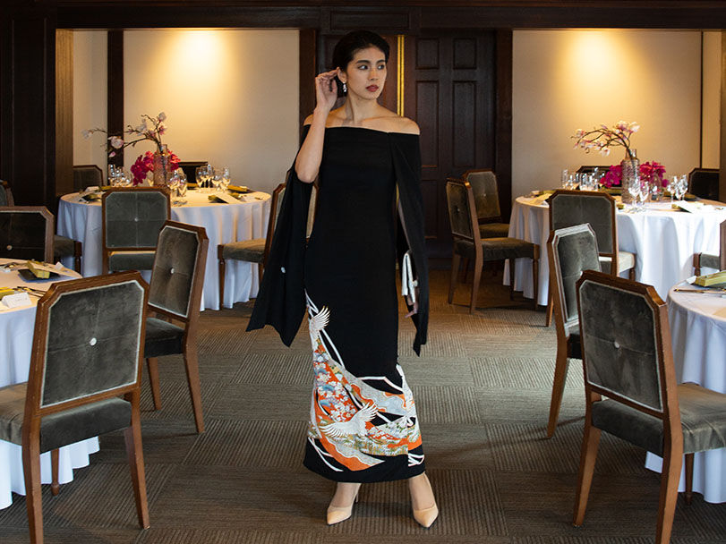 Vestido de luxo feito com tecido de kimono da marca Kien preserva a cultura e usa a habilidade de artesãos de Kyoto para dar vida nova a roupa tradicional