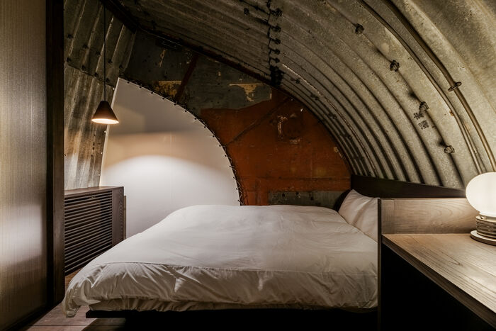 quarto do hotel de tubos corrugados, Corrugated House