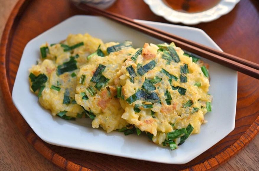 Panqueca de arroz japonês prático e delicioso