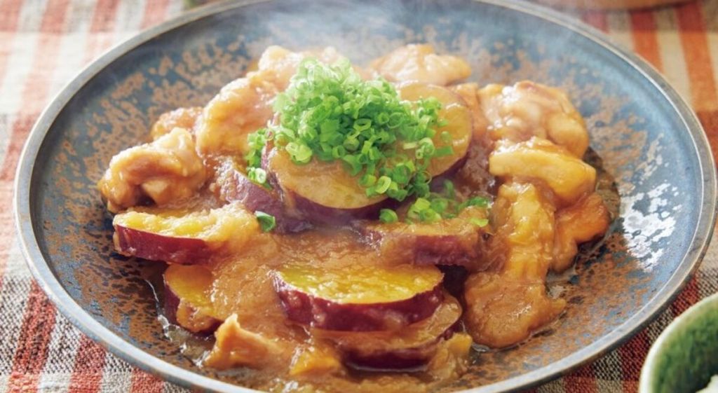 Receita de batata doce refogado com frango e temperado no misso