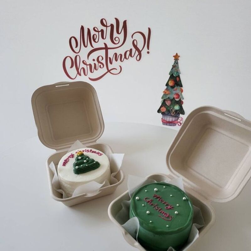 Bento cake japonês com decoração de natal