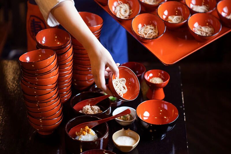 Desafio de comida no Japão de soba do Azumaya