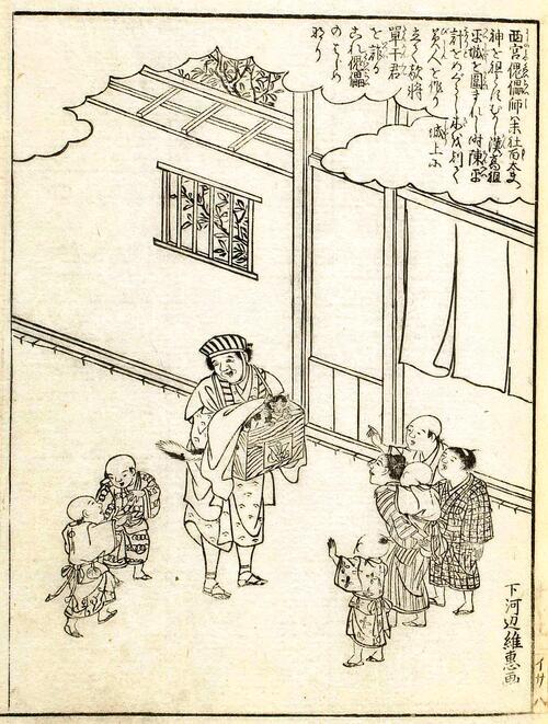 Os Kugutsu Mawashi realizavam apresentações com teatro de fantoche de porta em porta em troca de algum dinheiro durante o período Heian