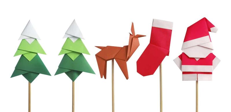 Decorações japonesas de natal de origami