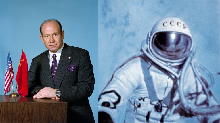 Aleksei Leonov, cosmonauta soviético que saiu do veículo espacial  Voskhod 2 e realizou a histórica primeira "caminhada" de 12 minutos no espaço