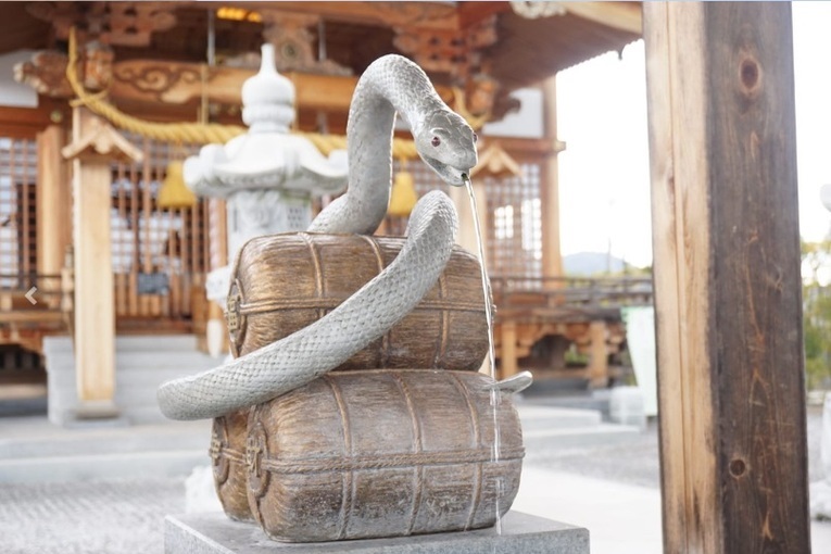 Serpente branca da sorte do santuário  Iwakuni Shirohebi 