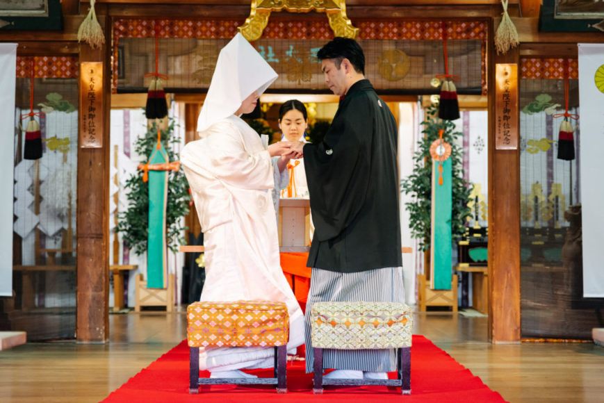 Casamento tradicional shintô no Japão