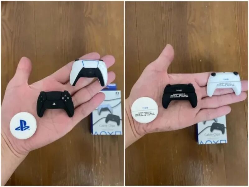 Clipes em miniatura de controle de Playstation estão entre itens de Lucky Bag Playstation