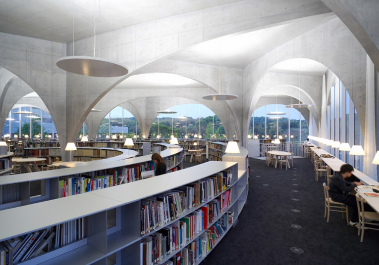 A arquitetura da Hachioji Library projetada por Ito Toyo é deslumbrante