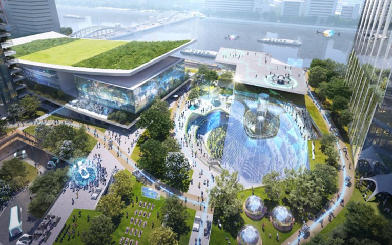 Conceito artístico do complexo cultural Tsukiji