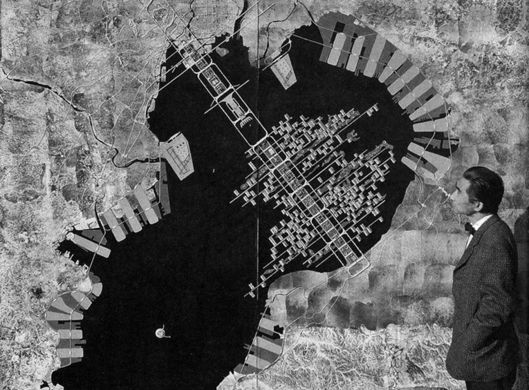 Megaprojeto de urbanismo de Kenzo Tange: Plan fot Tokyo 1960