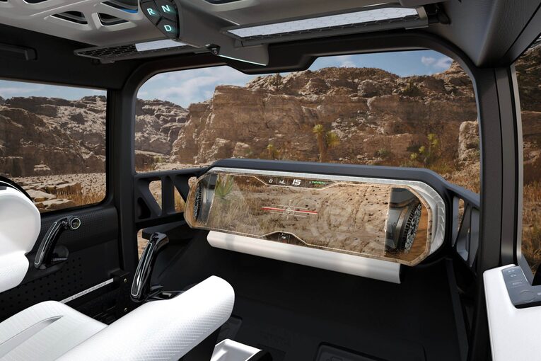 Conceito interno da cabine pressurizada da Toyota Lunar Cruiser. EUA, Europa e Japão estão desenvolvendo um GPS lunar para dar amparo as missões lunares Artemis