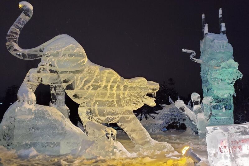 Esculturas de gelo do festival de inverno asahikawa