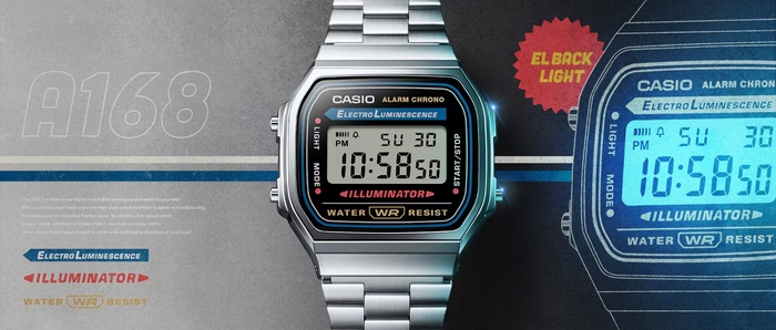 CASIO A168, relógio de pulso vencedor do Good Design Long Life Design Award de 2011