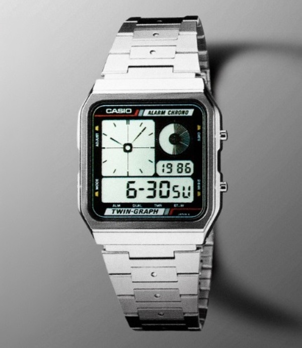 CASIO AE-200, modelo feito em metal inoxidável