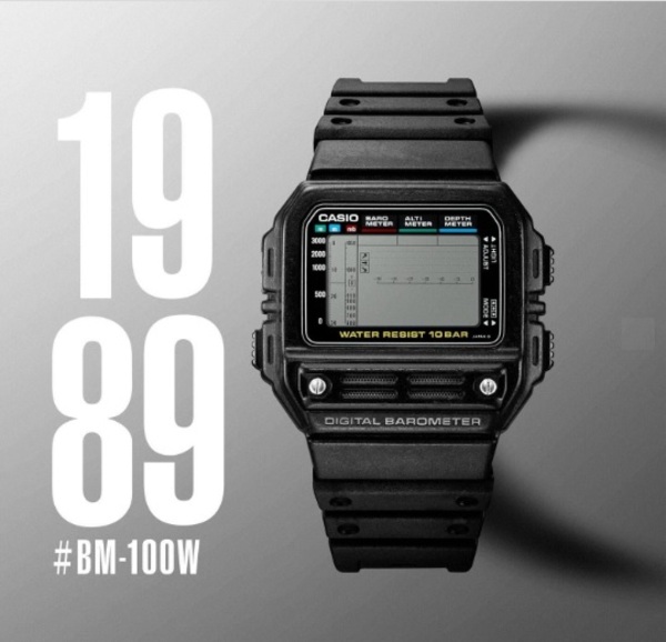 CASIO BM-100W, o primeiro relógio de pulso com barômetro e altímetro