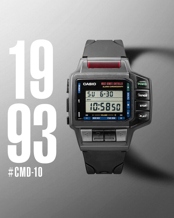 CASIO CMD-10, relógio de pulso que serve como controle remoto de alguns televisores e aparelhos de video cassete