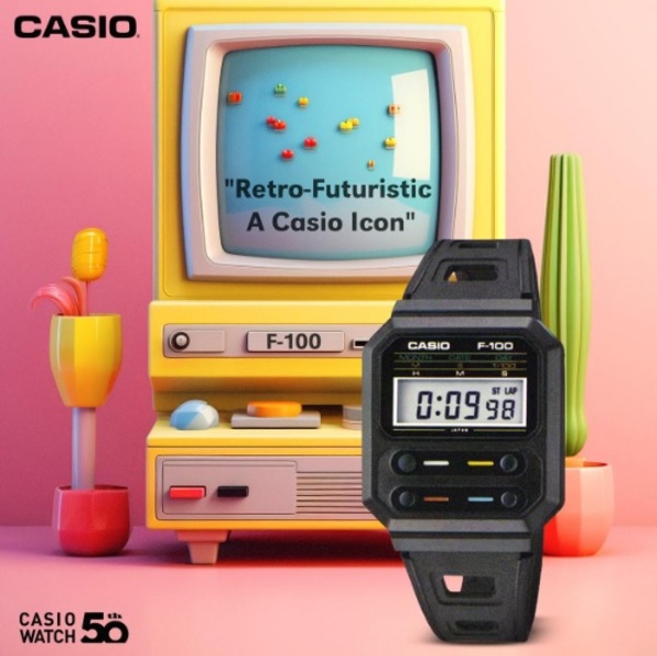 CASIO F-100, o primeiro relógio feito de resina