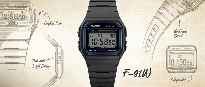 CASIO F-91W, um dos modelos mais memoráveis da história da CASIO Computer Co. Ltd.