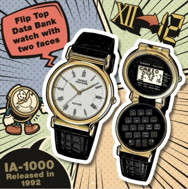 CASIO IA-1000, o primeiro relógio flip da família DATA BANK